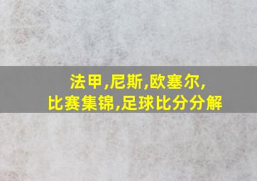 法甲,尼斯,欧塞尔,比赛集锦,足球比分分解