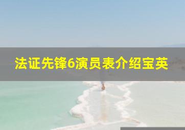 法证先锋6演员表介绍宝英