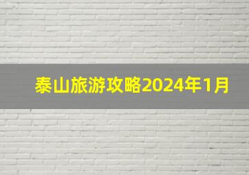 泰山旅游攻略2024年1月