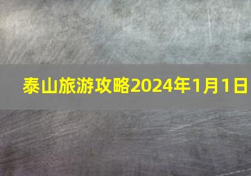 泰山旅游攻略2024年1月1日