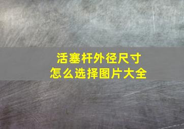 活塞杆外径尺寸怎么选择图片大全