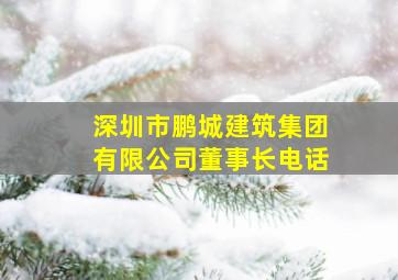 深圳市鹏城建筑集团有限公司董事长电话