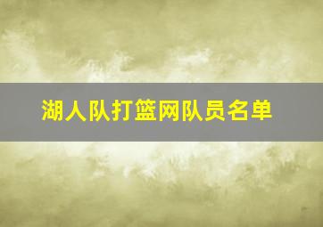 湖人队打篮网队员名单