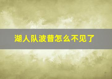 湖人队波普怎么不见了