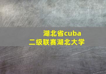 湖北省cuba二级联赛湖北大学