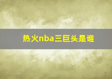 热火nba三巨头是谁