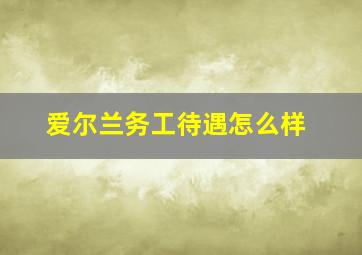 爱尔兰务工待遇怎么样