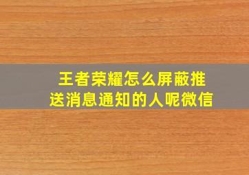 王者荣耀怎么屏蔽推送消息通知的人呢微信