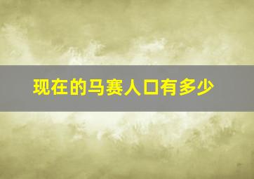 现在的马赛人口有多少