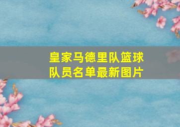 皇家马德里队篮球队员名单最新图片