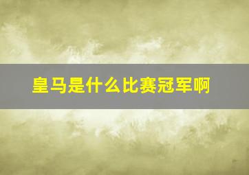 皇马是什么比赛冠军啊