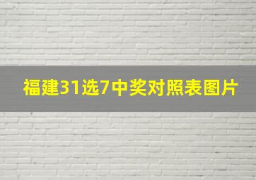 福建31选7中奖对照表图片