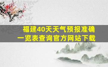 福建40天天气预报准确一览表查询官方网站下载