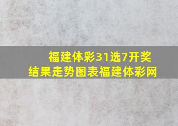 福建体彩31选7开奖结果走势图表福建体彩网