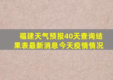 福建天气预报40天查询结果表最新消息今天疫情情况