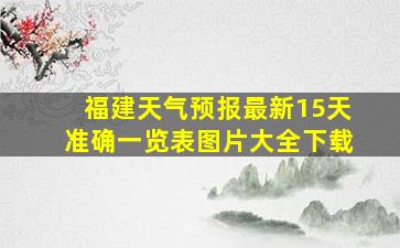 福建天气预报最新15天准确一览表图片大全下载