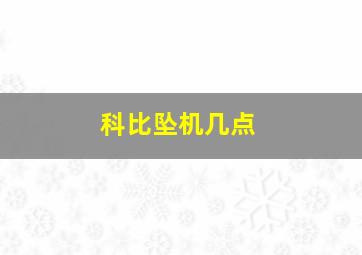 科比坠机几点