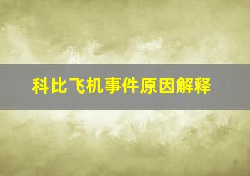 科比飞机事件原因解释