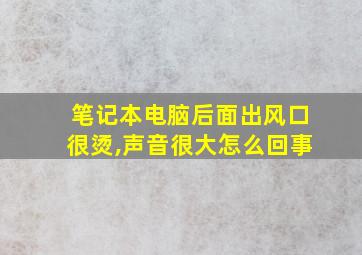 笔记本电脑后面出风口很烫,声音很大怎么回事