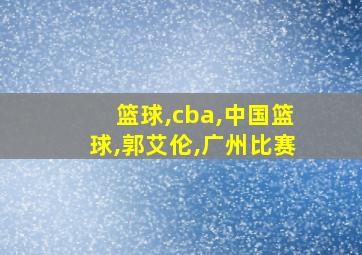 篮球,cba,中国篮球,郭艾伦,广州比赛