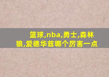 篮球,nba,勇士,森林狼,爱德华兹哪个厉害一点