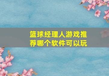 篮球经理人游戏推荐哪个软件可以玩