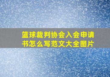 篮球裁判协会入会申请书怎么写范文大全图片