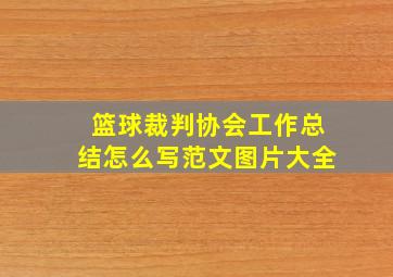 篮球裁判协会工作总结怎么写范文图片大全