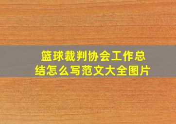 篮球裁判协会工作总结怎么写范文大全图片