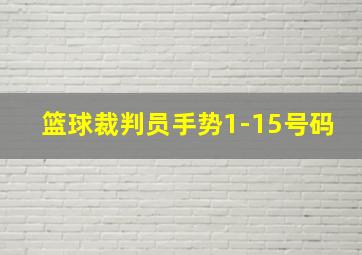 篮球裁判员手势1-15号码