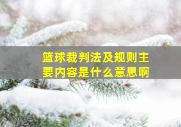 篮球裁判法及规则主要内容是什么意思啊