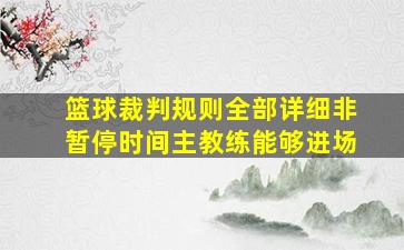 篮球裁判规则全部详细非暂停时间主教练能够进场