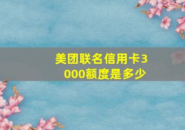 美团联名信用卡3000额度是多少