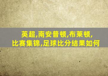 英超,南安普顿,布莱顿,比赛集锦,足球比分结果如何