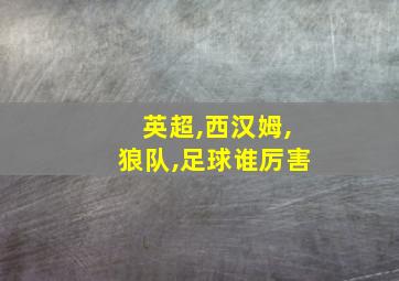 英超,西汉姆,狼队,足球谁厉害