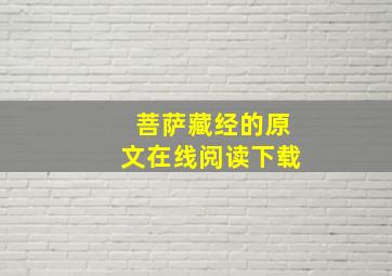 菩萨藏经的原文在线阅读下载