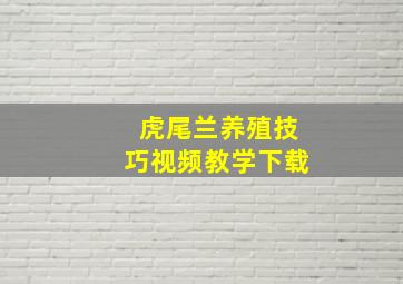 虎尾兰养殖技巧视频教学下载