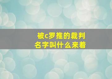 被c罗推的裁判名字叫什么来着