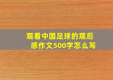 观看中国足球的观后感作文500字怎么写