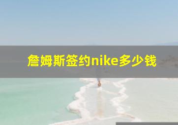 詹姆斯签约nike多少钱