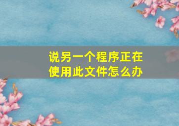 说另一个程序正在使用此文件怎么办