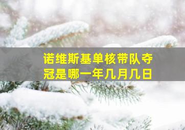 诺维斯基单核带队夺冠是哪一年几月几日