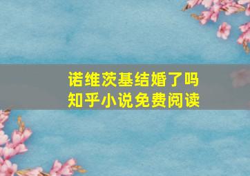 诺维茨基结婚了吗知乎小说免费阅读