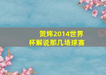 贺炜2014世界杯解说那几场球赛