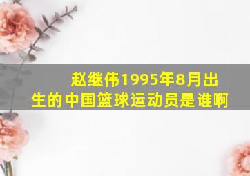 赵继伟1995年8月出生的中国篮球运动员是谁啊