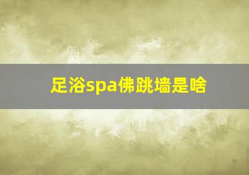 足浴spa佛跳墙是啥