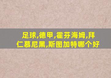 足球,德甲,霍芬海姆,拜仁慕尼黑,斯图加特哪个好