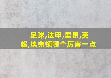 足球,法甲,里昂,英超,埃弗顿哪个厉害一点