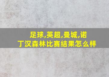 足球,英超,曼城,诺丁汉森林比赛结果怎么样