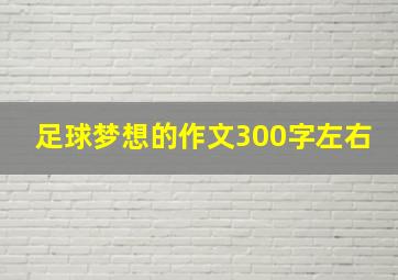 足球梦想的作文300字左右